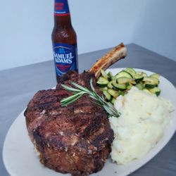 Prairie Lake Tavern - The Prairie Lake Tomahawk Steak  weighed approximately 3 lb - Wow-wee, was that  a lot  of oh-so-delicious meat to eat!