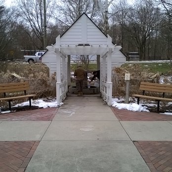 Flowing Well Park - A small building hosts the actual well and some kiosk info - Parks Near Me - Carmel, Indiana