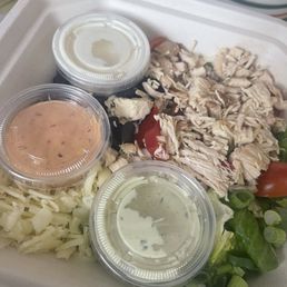 Cowboy Salad with WRONG dressing... where's the chipotle honey drizzle??