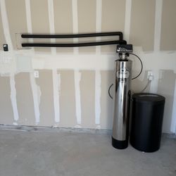 Installation in the corner of the garage.