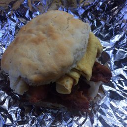 Bacon and egg biscuit.