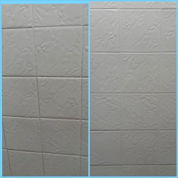 Maids 2 Order - Left side was the cleaners. Right side is me. Shower scum still on the wall. - Home Cleaning Near Me Maids 2 Order - Left side was the cleaners. Right side is me. Shower scum still on the wall. - Home Cleaning Near Me
