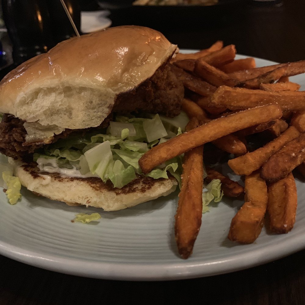 CIRCA at Navy Yard - Fried chicken sandwich with sweet potato fries - American Near Me - Washington, DC, District of Columbia