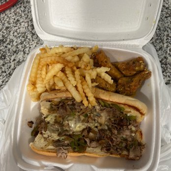 American Deli - Lean Steak Philly .. Lemon Pepper Wings & fries. Yes Lordt. - American Near Me - Houston, Texas