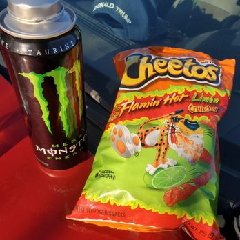 Chevron - Large Monster & Big bag of Hot cheetos.  Chevron comes in clutch with the large energy drinks! - Gas Stations Near Me - Silver Springs, Nevada