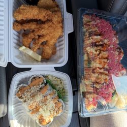Hiroi Sushi - Spicy mix roll, volcano roll, soft shell crab tempura