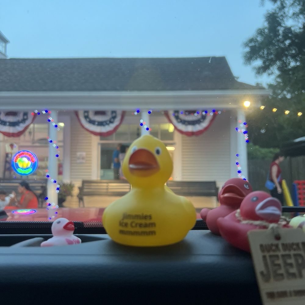 Jimmies Ice Cream - Love my new Jeep duck - Ice Cream & Frozen Yogurt Near Me - Cotuit, Massachusetts Jimmies Ice Cream - Love my new Jeep duck - Ice Cream & Frozen Yogurt Near Me - Cotuit, Massachusetts