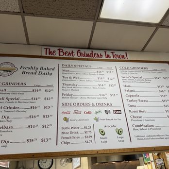 Gene's Grinders - Menu - Delis Near Me - Duarte, California