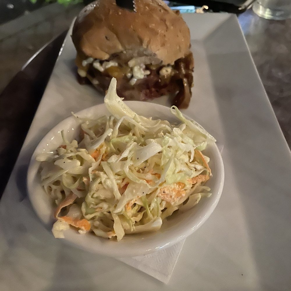 Flipside Burgers & Bar - Monterey with coleslaw - Burgers Near Me - Fairfield, Connecticut Flipside Burgers & Bar - Monterey with coleslaw - Burgers Near Me - Fairfield, Connecticut