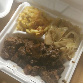 Delicious Dishes - Jerk pork special with cabbage and Mac and cheese - Caribbean Near Me - Edgewater Park, New Jersey