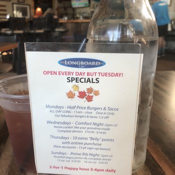 Longboard Cafe - Specials - New American Near Me - Ocean City, Maryland Longboard Cafe - Specials - New American Near Me - Ocean City, Maryland