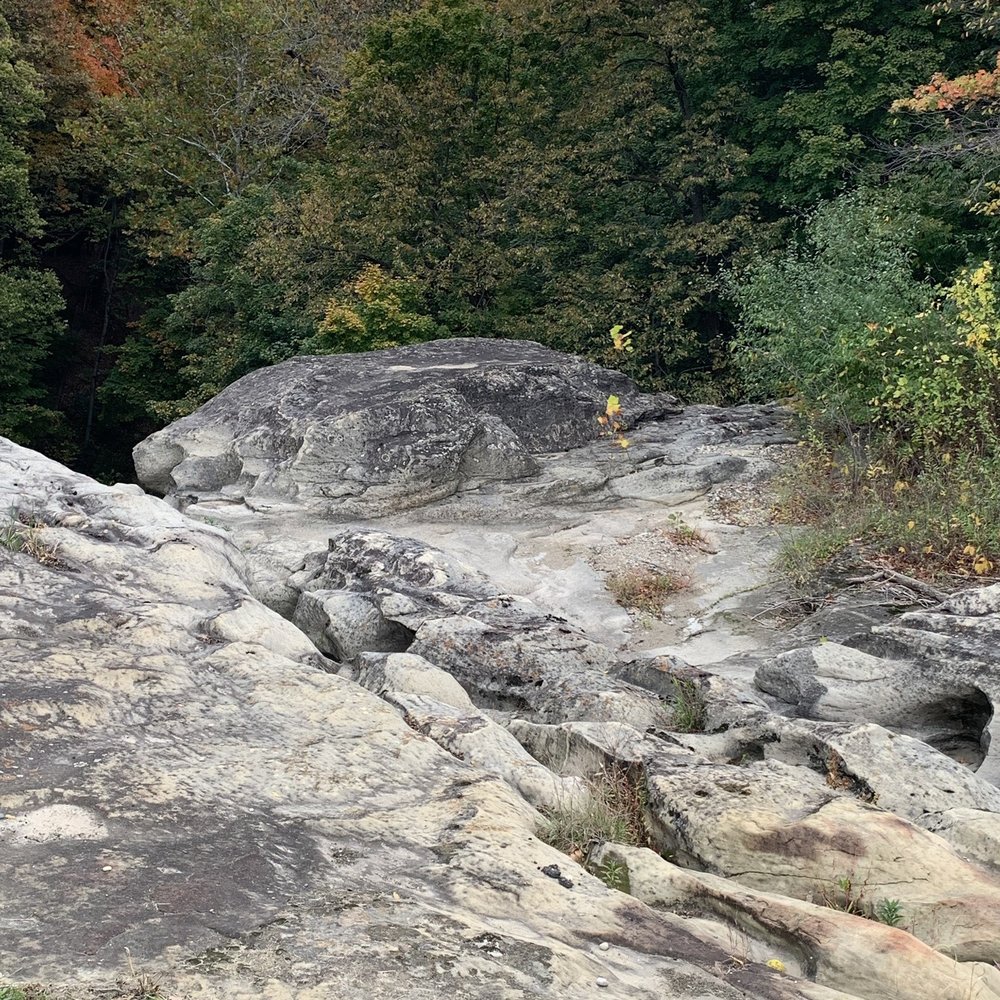 Williamsport Falls - From the top. Water has cut crevasses in rock. - Landmarks & Historical Buildings Near Me - Williamsport, Indiana Williamsport Falls - From the top. Water has cut crevasses in rock. - Landmarks & Historical Buildings Near Me - Williamsport, Indiana