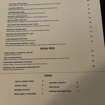 The Dubliner - Menu 6/1/25 - Irish Pub Near Me - Boston, Massachusetts