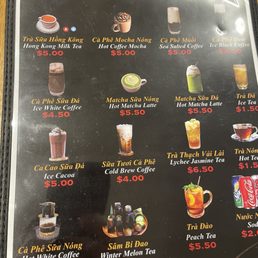 Drinks Menu