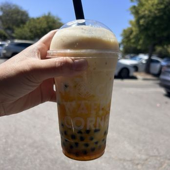 Mochi Waffle Corner - Mango Milk Tea - Waffles Near Me - Mountain View, California Mochi Waffle Corner - Mango Milk Tea - Waffles Near Me - Mountain View, California