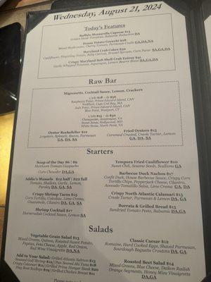 Menu photo 2 Black's Bar & Kitchen Bethesda, MD