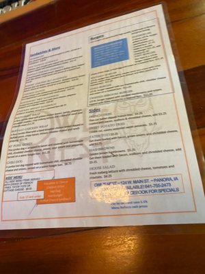 Menu photo 1 Owls Nest Panora, IA