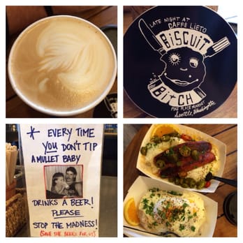 Biscuit Bitch - Hazelnut latte, free sticker for checking in, cheeky tip jar, delicious food. Hot Mess & Easy Bitch. - Breakfast & Brunch Near Me - Seattle, Washington Biscuit Bitch - Hazelnut latte, free sticker for checking in, cheeky tip jar, delicious food. Hot Mess & Easy Bitch. - Breakfast & Brunch Near Me - Seattle, Washington