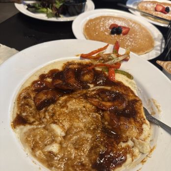 Grits and Eggs Breakfast Kitchen - Jerk shrimp and grits, lamb chops and pecan pancake - Breakfast & Brunch Near Me - Atlanta, Georgia Grits and Eggs Breakfast Kitchen - Jerk shrimp and grits, lamb chops and pecan pancake - Breakfast & Brunch Near Me - Atlanta, Georgia