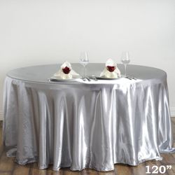 Angeles Party Rentals - Silver Satin