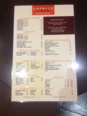 Menu photo 3 Caprice café Paris, 75 Menu photo 3 Caprice café Paris, 75