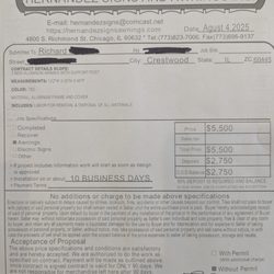 Hernandez Signs & Awnings - Contract for Services