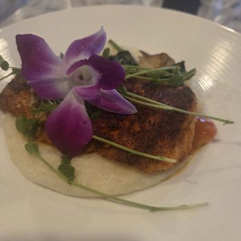 Flavor Rich Restaurant - Salmon w/grits  without the crawfish - Breakfast & Brunch Near Me - San Antonio, Texas