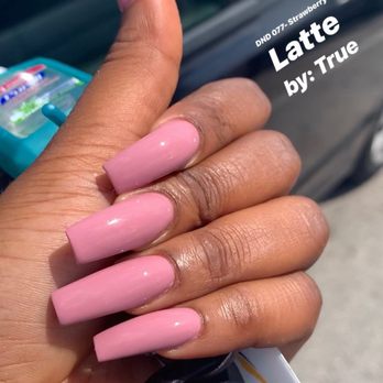 RITZ NAIL & SPA - DND DC 077 - Strawberry Latte (by True)  Perfect Shape - Nail Salons Near Me - Davie, Florida