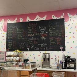 The Lazy Cow Ice Cream Parlor - Mechanicsville - Menu Board- July 2023