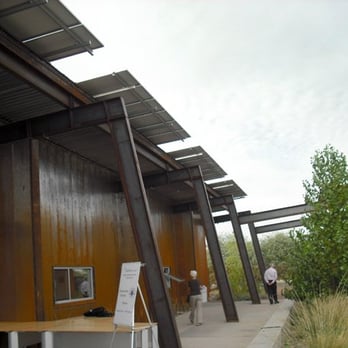 Nina Mason Pulliam Rio Salado Audubon Center - Part of the terrace, showing solar panel array on the roof - Parks Near Me - Phoenix, Arizona Nina Mason Pulliam Rio Salado Audubon Center - Part of the terrace, showing solar panel array on the roof - Parks Near Me - Phoenix, Arizona