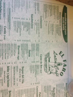 Menu photo 2 El Faro Latin Cafe Doral, FL