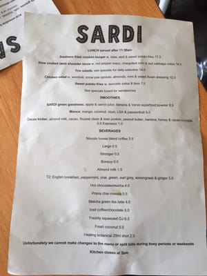 Menu photo 1 Sardi Hawthorn, VIC