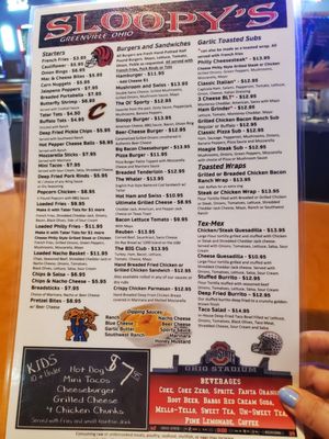 Menu photo 1 Sloopy's Greenville, OH