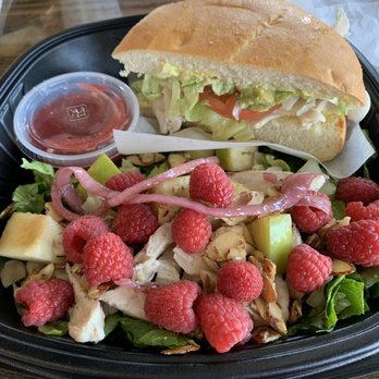 Village Baker - Raspberry salad with half turkey avocado on French bread - Pizza Near Me - Lehi, Utah