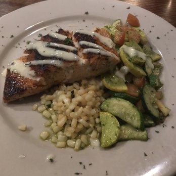 Sammy G's Tavern - Blackened Salmons with Pesto Vegetables - American Near Me - High Point, North Carolina