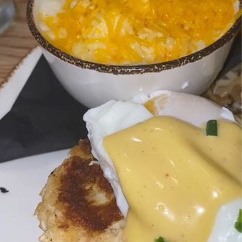 Young Cardinal Cafe - grits with cheese and crab cake benedict - Breakfast & Brunch Near Me - Winston-Salem, North Carolina Young Cardinal Cafe - grits with cheese and crab cake benedict - Breakfast & Brunch Near Me - Winston-Salem, North Carolina
