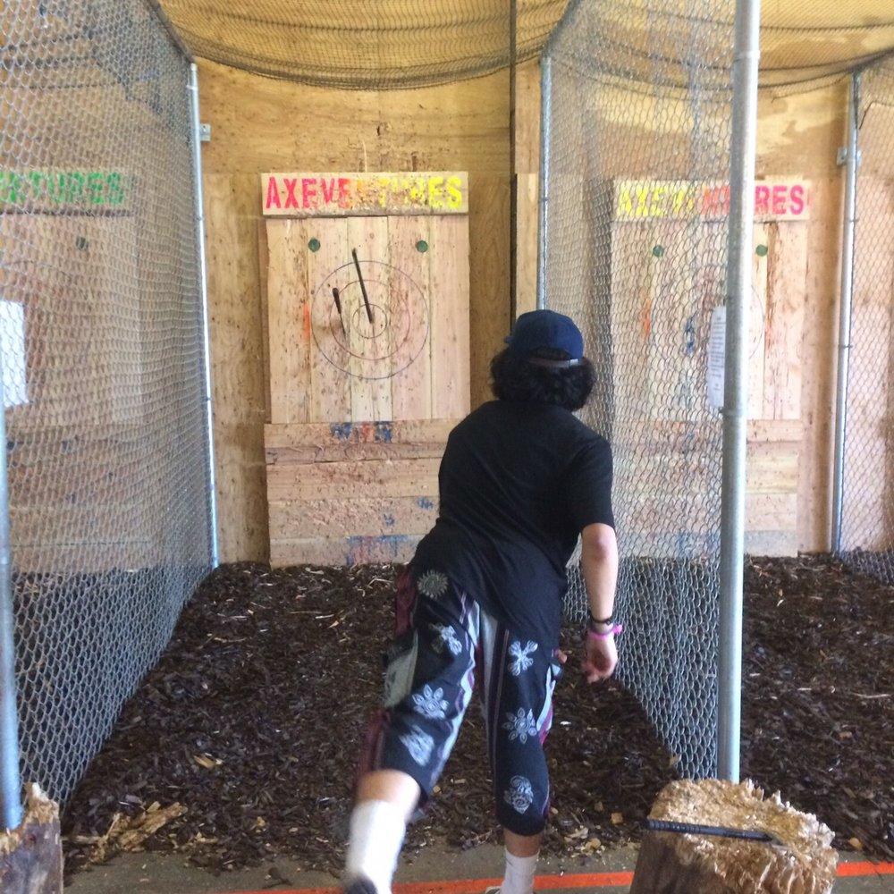 AxeVentures - On the way to another bullseye - Axe Throwing Near Me - San Diego, California