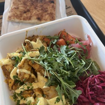 Yalla Falafel - Am Amba Chicken Hummus Plate - Falafel Near Me - Los Gatos, California Yalla Falafel - Am Amba Chicken Hummus Plate - Falafel Near Me - Los Gatos, California