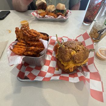 Red Hill Grill - Rid Hill sandwich and sweet potato waffle fries - Diners Near Me - Barnwell, South Carolina Red Hill Grill - Rid Hill sandwich and sweet potato waffle fries - Diners Near Me - Barnwell, South Carolina
