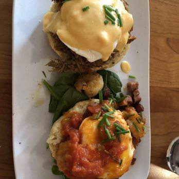 Ruby Slipper Midcity - Two different kinds of eggs Benedict. And it was delicious! - Breakfast & Brunch Near Me - New Orleans, Louisiana Ruby Slipper Midcity - Two different kinds of eggs Benedict. And it was delicious! - Breakfast & Brunch Near Me - New Orleans, Louisiana