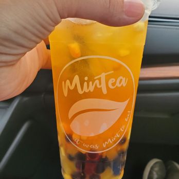 MinTea - Peach mango iced tea - Bubble Tea Near Me - Clovis, California