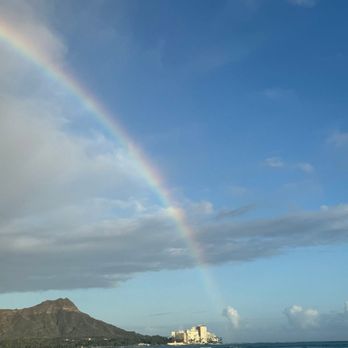 Monkeypod Kitchen - Rainbow as we were eating - Tacos Near Me - Honolulu, Hawaii