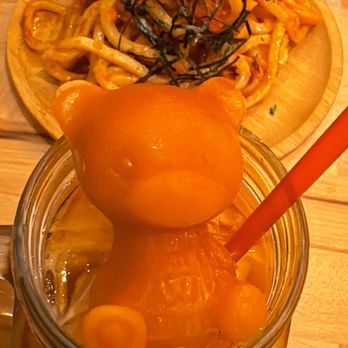 Prime BBQ - Thai iced Tea. And Mentaiko Stir Fried Udon w/ Shrimp in the background - Barbeque Near Me - San Mateo, California Prime BBQ - Thai iced Tea. And Mentaiko Stir Fried Udon w/ Shrimp in the background - Barbeque Near Me - San Mateo, California