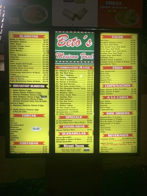 Menu photo 1 Beto's Tacos Sacramento, CA Menu photo 1 Beto's Tacos Sacramento, CA