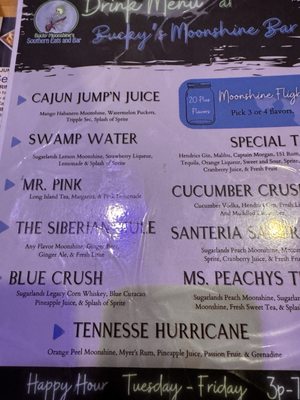 Menu photo 1 Bucky Moonshine's Dallas, TX Menu photo 1 Bucky Moonshine's Dallas, TX