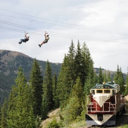 Top of the Rockies Zip Line - We are the only zip in the world to fly over a train.