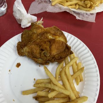 Crown Fried Chicken - french fries on a paper plate - Fast Food Near Me - Bronx, New York