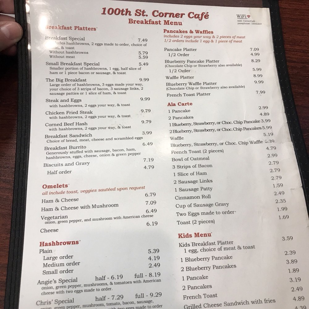 100th St Corner Cafe - Cafes Near Me - Urbandale, Iowa