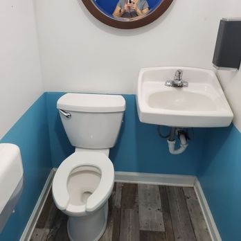 The Gulf - Inside the "porta potty" bathroom - Burgers Near Me - Orange Beach, Alabama