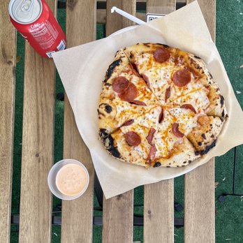 Kapas Food - Propperoni: pomodoro, mozzarella, pepperoni and pomodoro pimp sauce - Italian Near Me Kapas Food - Propperoni: pomodoro, mozzarella, pepperoni and pomodoro pimp sauce - Italian Near Me